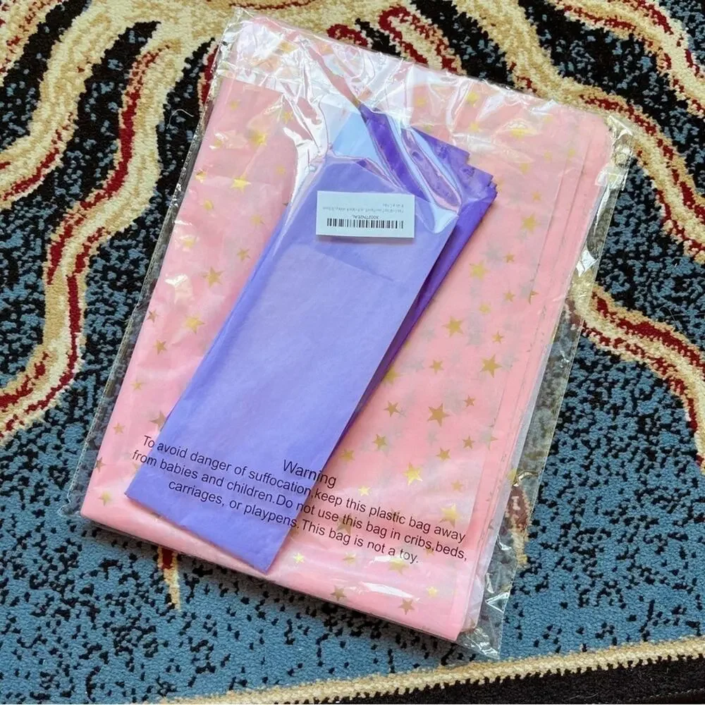 NWOT✨Pink & Gold Stars Tissue Paper Set of 26 Sheets